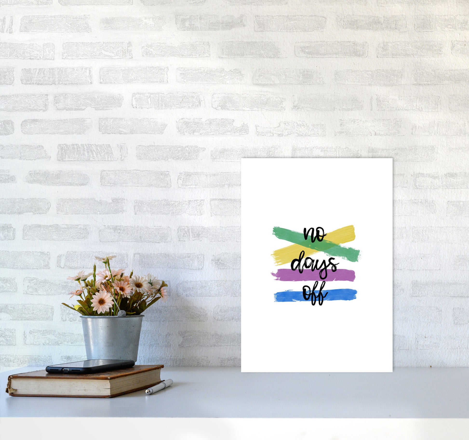 No Days Off Print By Orara Studio A3 Black Frame
