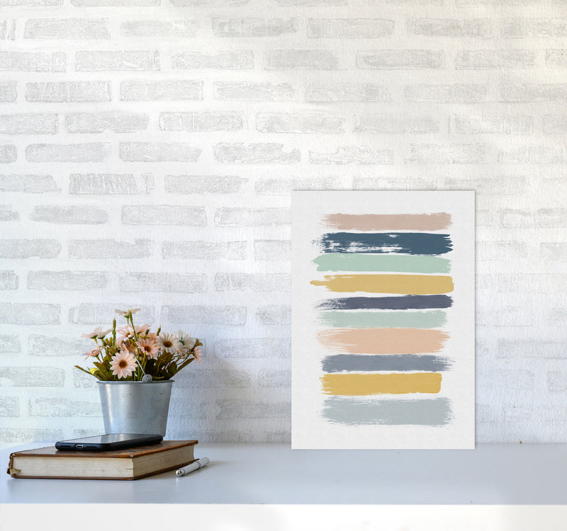 Pastel Stripes Print By Orara Studio A3 Black Frame