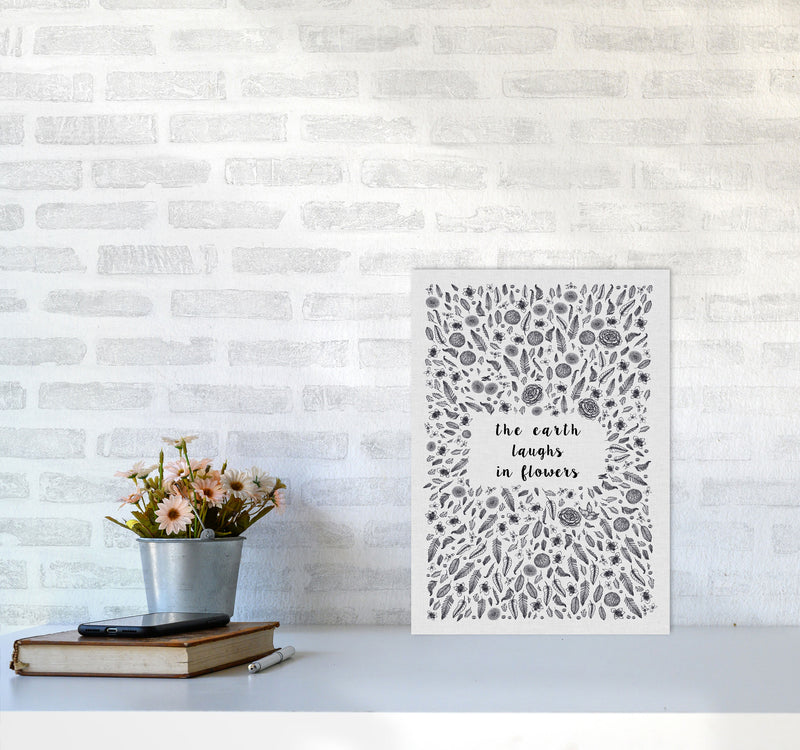 The Earth Laughs In Flowers Shakespeare Quote Print By Orara Studio A3 Black Frame