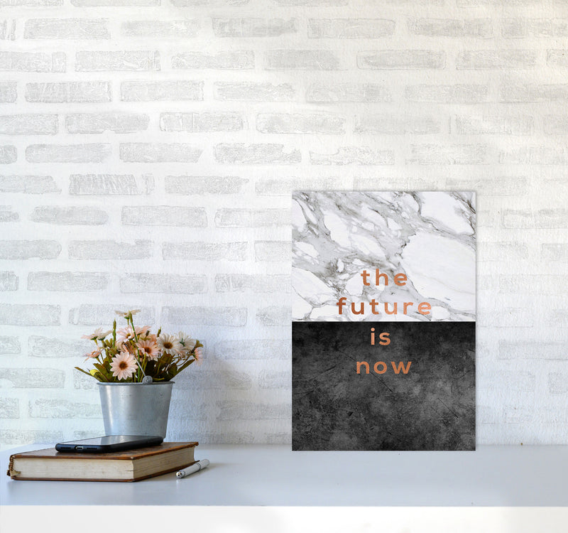 The Future Is Now Copper Quote Print By Orara Studio A3 Black Frame