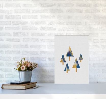 Trees Blue & Yellow Print By Orara Studio A3 Black Frame