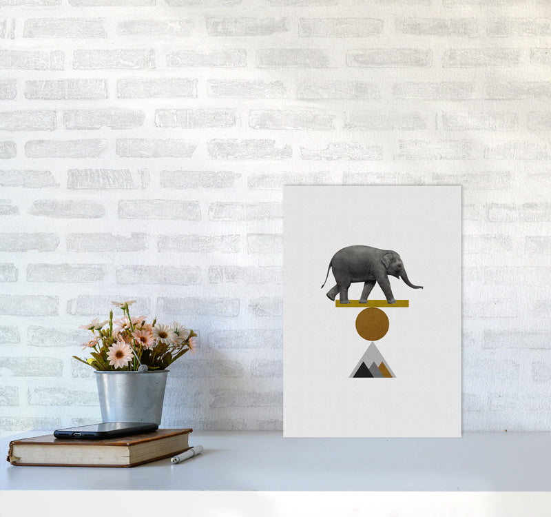 Tribal Elephant Print By Orara Studio Animal Art Print A3 Black Frame