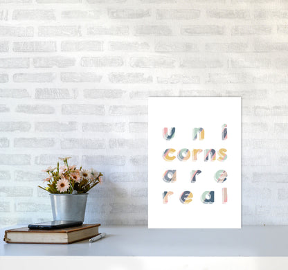 Unicorns Are Real Art Print By Orara Studio, Framed Childrens Wall Art Poster A3 Black Frame