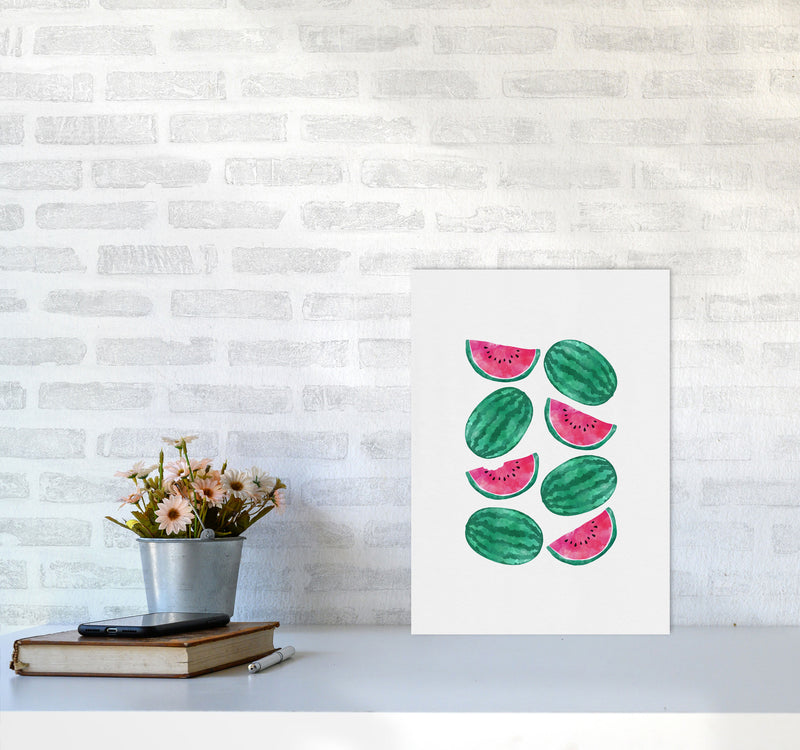 Watermelon Crowd Print By Orara Studio, Framed Kitchen Wall Art A3 Black Frame