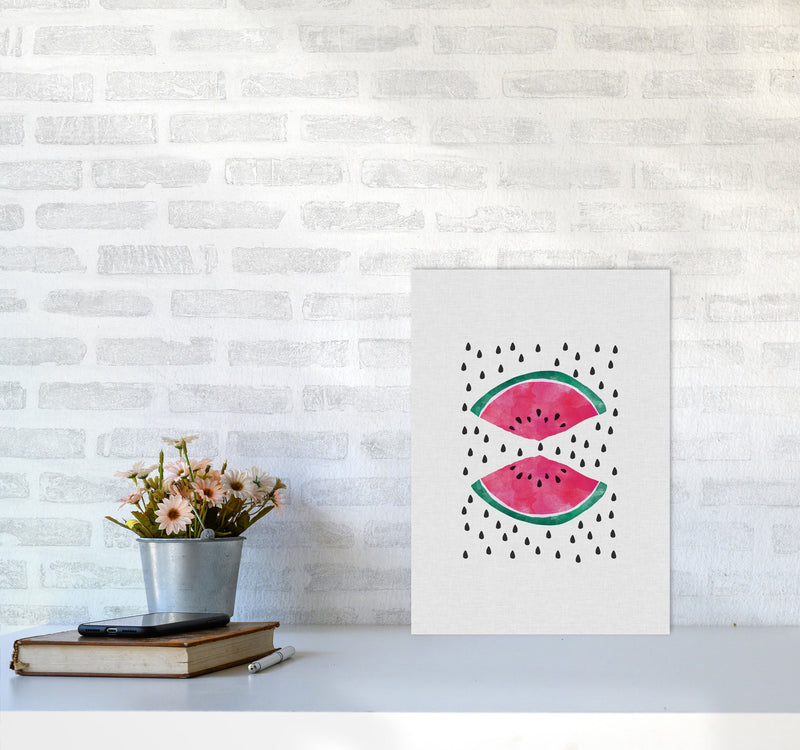 Watermelon Slices Print By Orara Studio, Framed Kitchen Wall Art A3 Black Frame