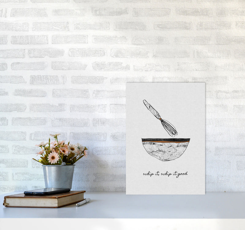 Whip It Good Print By Orara Studio, Framed Kitchen Wall Art A3 Black Frame