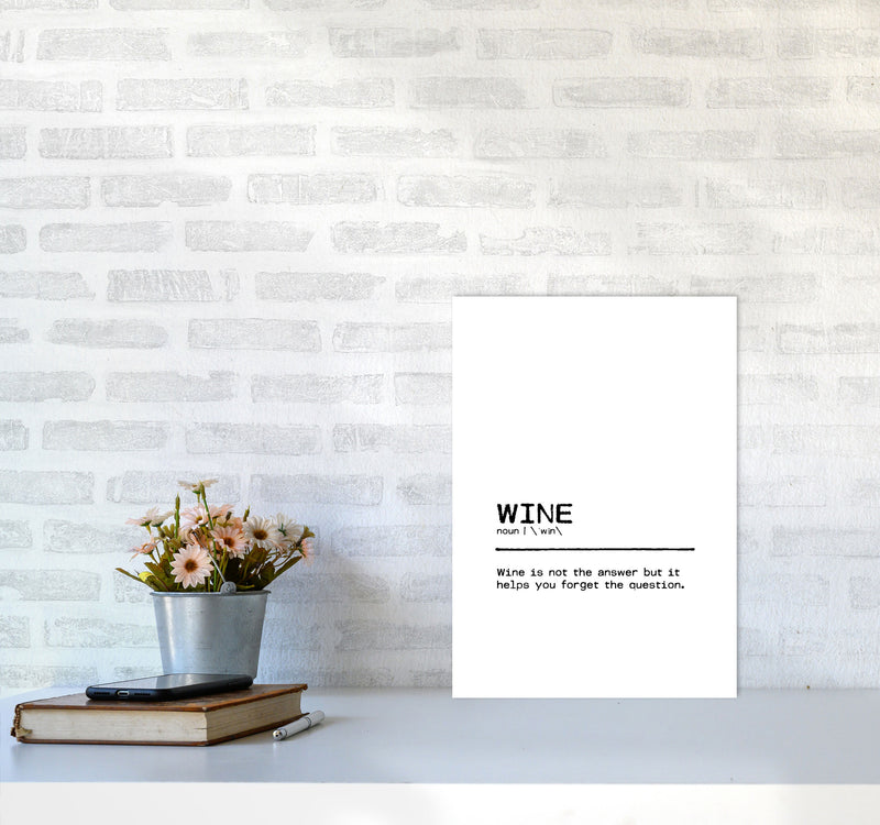 Wine Forget Definition Quote Print By Orara Studio A3 Black Frame