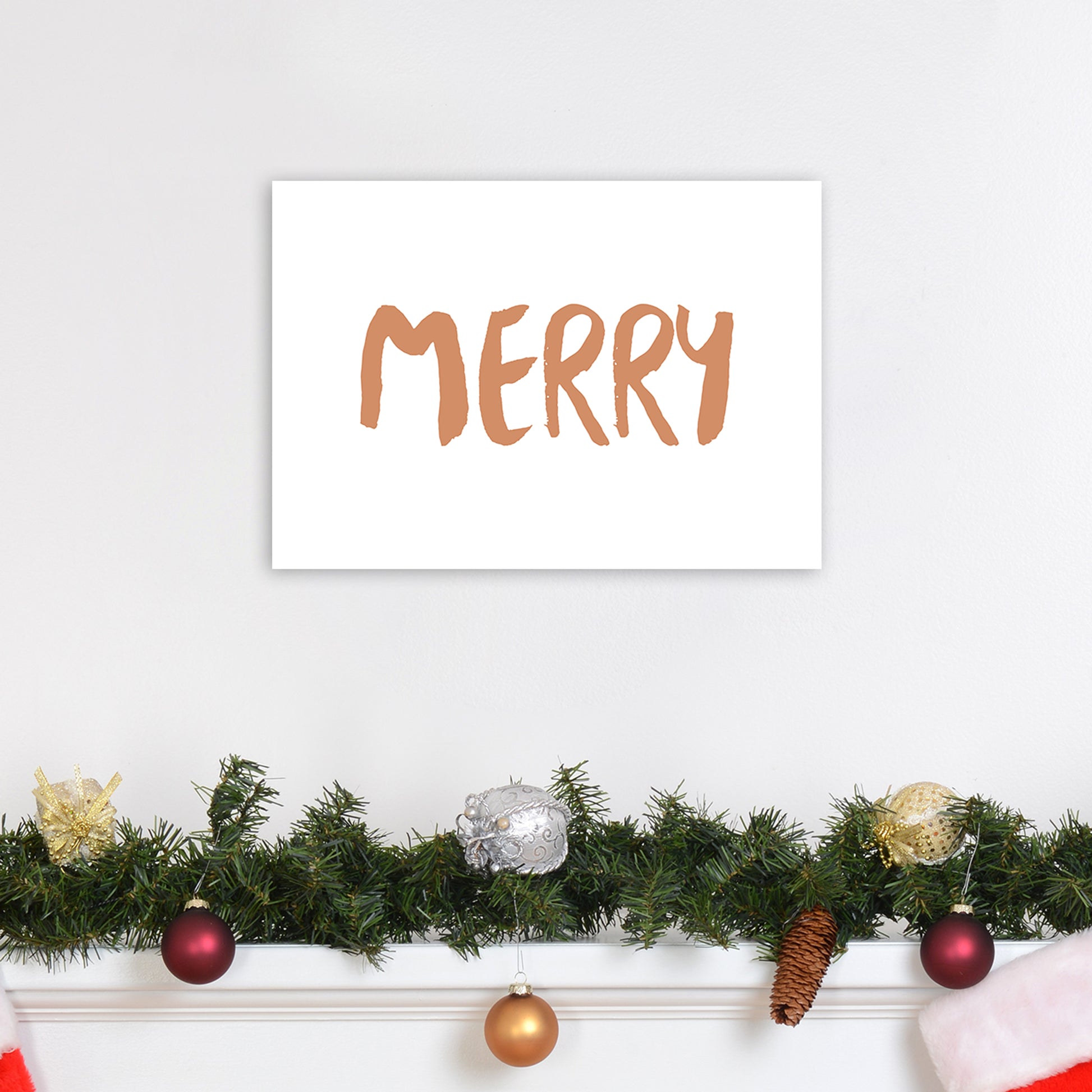 Merry Christmas Art Print by Orara Studio A3 Black Frame