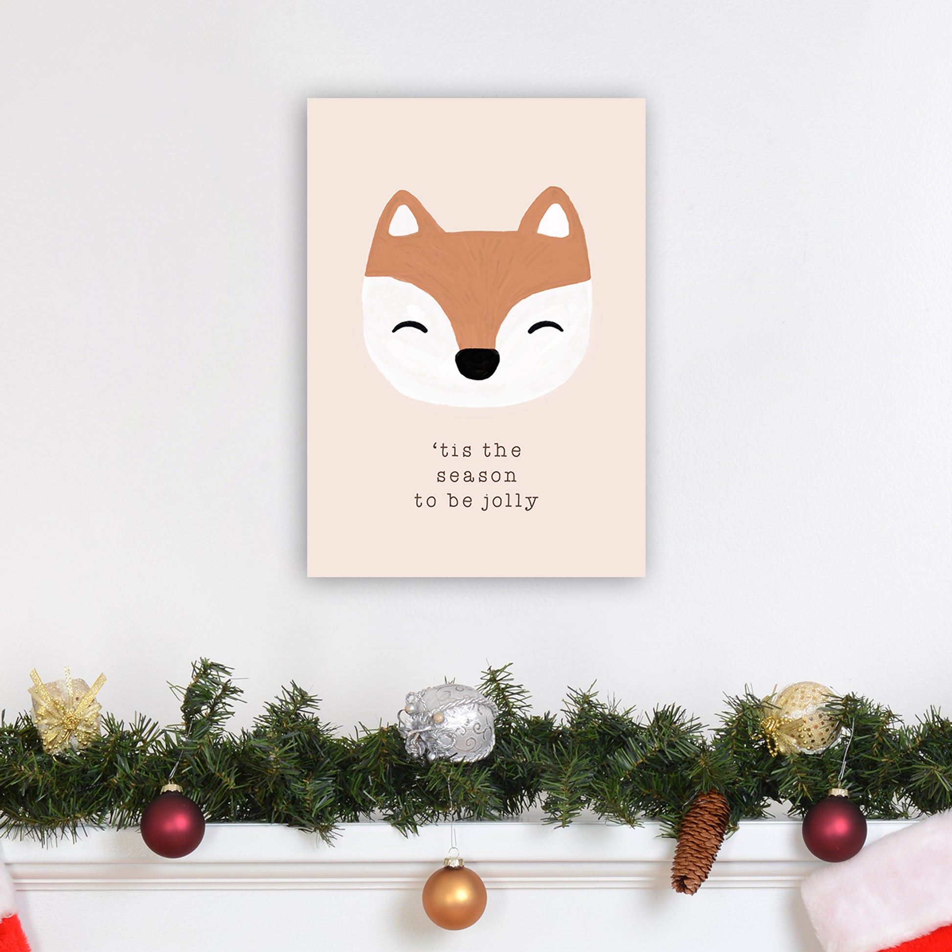 Tis The Season To Be Jolly Christmas Art Print by Orara Studio A3 Black Frame