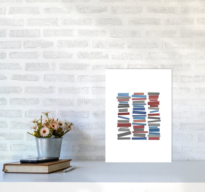 Books Colourful Abstract Art Print by Orara Studio A3 Black Frame
