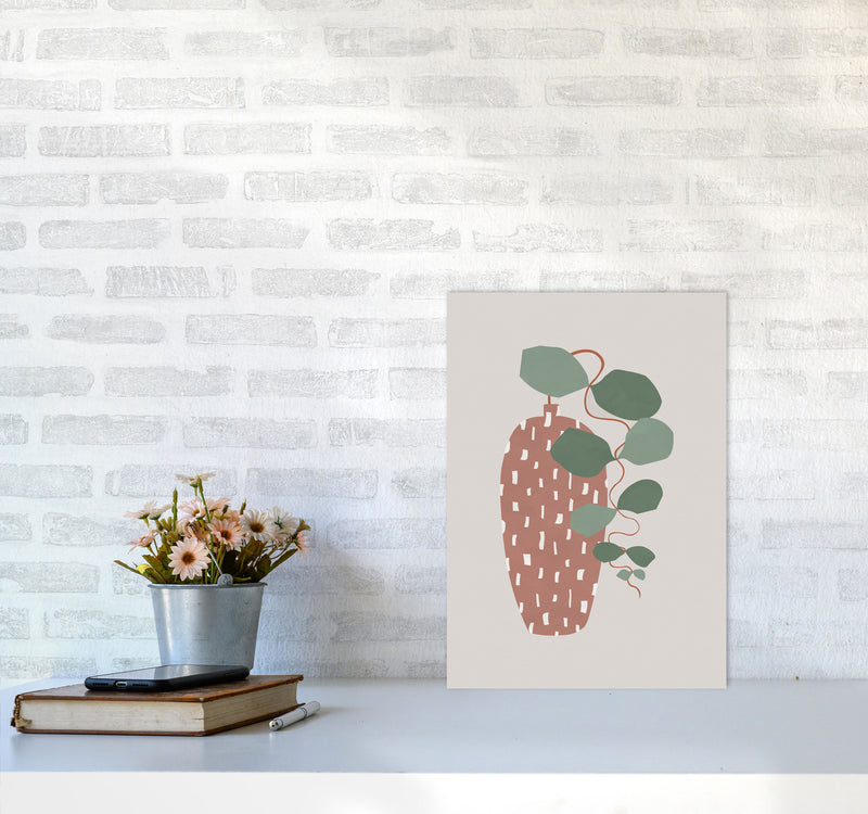 Terrazzo & Leaves Art Print by Orara Studios A3 Black Frame