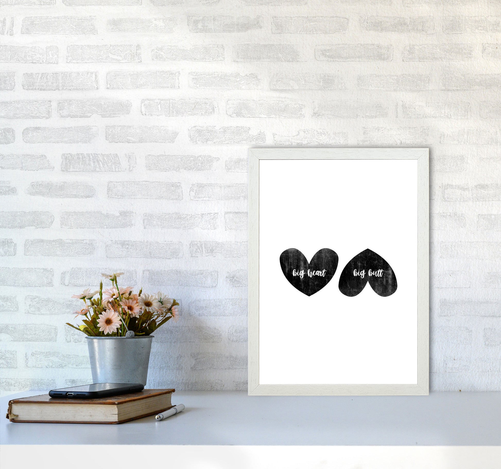 Big Heart Big Butt Humorous Art Print By Orara Studio A3 Oak Frame