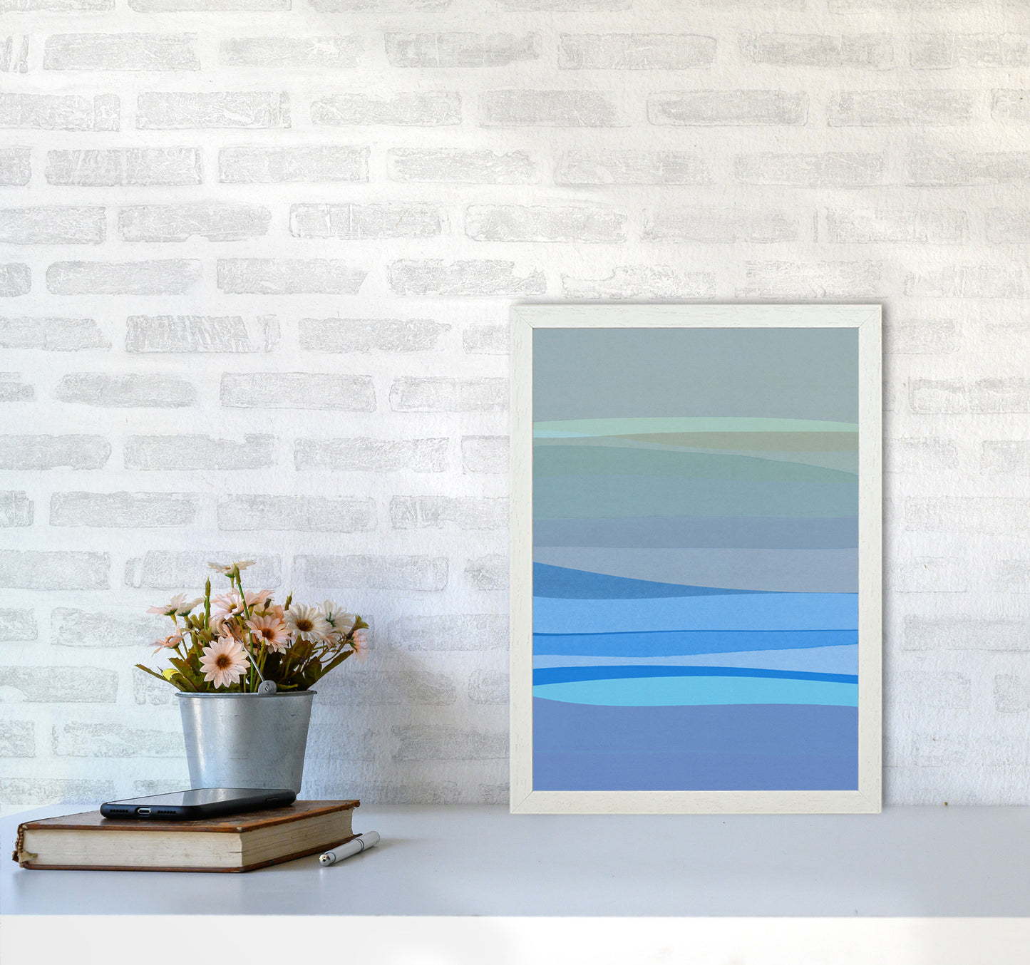 Blue Abstract I Print By Orara Studio A3 Oak Frame