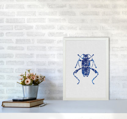 Blue Beetle IV Print By Orara Studio Animal Art Print A3 Oak Frame