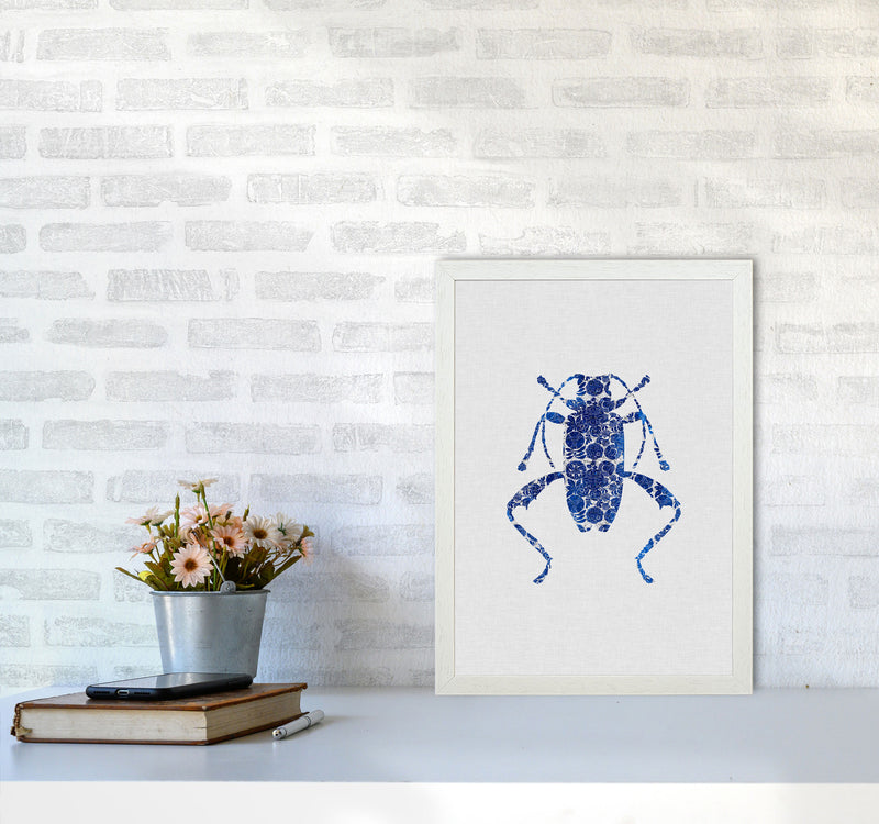 Blue Beetle IV Print By Orara Studio Animal Art Print A3 Oak Frame