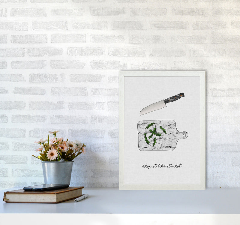 Chop It Kitchen Quote Print By Orara Studio, Framed Kitchen Wall Art A3 Oak Frame