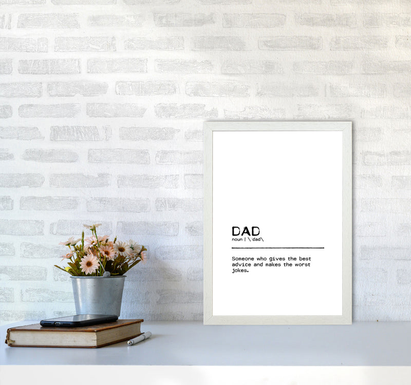 Dad Advice Definition Quote Print By Orara Studio A3 Oak Frame