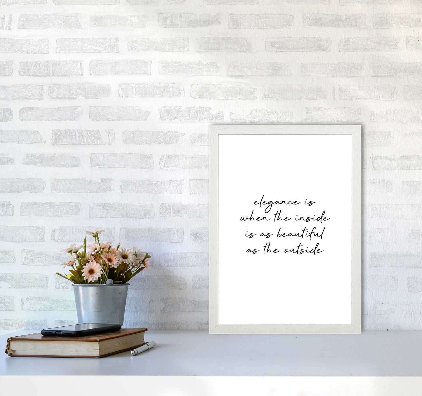 Elegance Quote Print By Orara Studio A3 Oak Frame