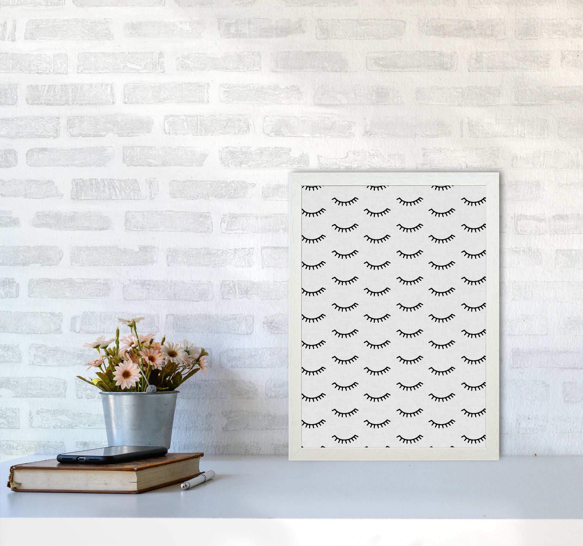 Eyes Closed Print By Orara Studio A3 Oak Frame