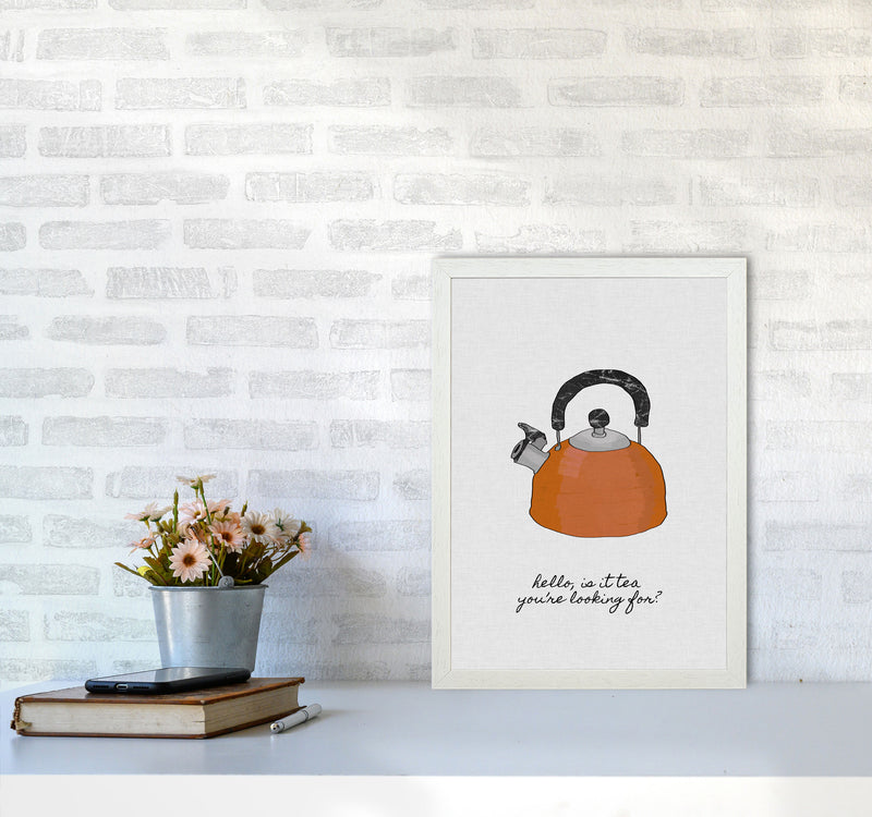 Hello Is It Tea Print By Orara Studio, Framed Kitchen Wall Art A3 Oak Frame