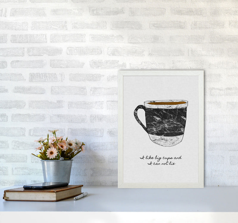 I Like Big Cups Print By Orara Studio, Framed Kitchen Wall Art A3 Oak Frame