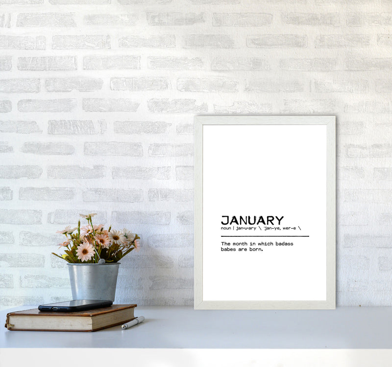 January Badass Definition Quote Print By Orara Studio A3 Oak Frame