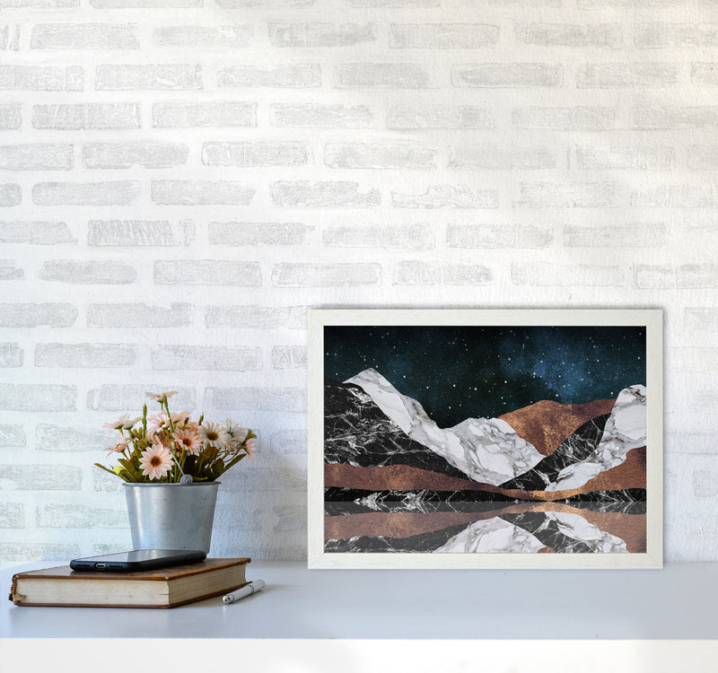 Landscape Mountains Print By Orara Studio, Framed Botanical & Nature Art Print A3 Oak Frame