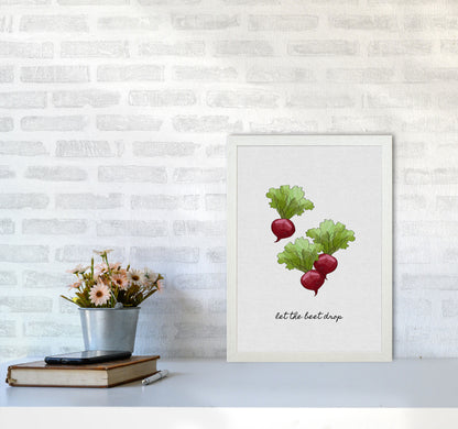 Let The Beet Drop Print By Orara Studio, Framed Kitchen Wall Art A3 Oak Frame