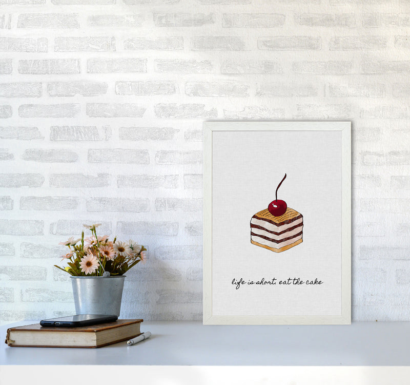 Life Is Short Print By Orara Studio, Framed Kitchen Wall Art A3 Oak Frame