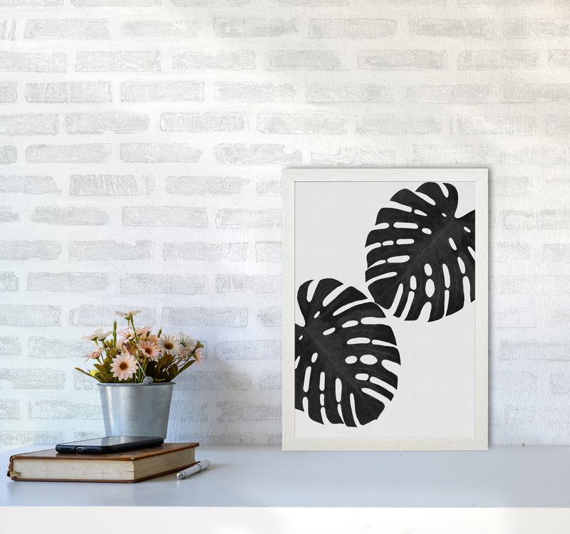 Monstera Black & White II Print By Orara Studio A3 Oak Frame