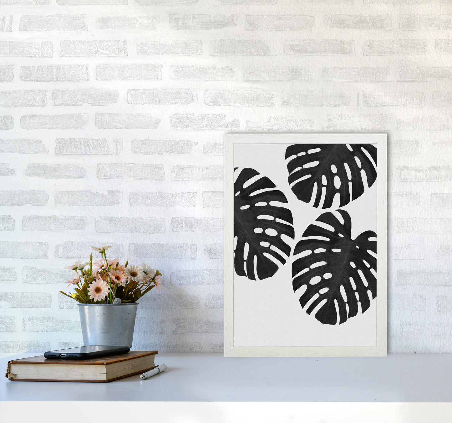 Monstera Black & White III Print By Orara Studio A3 Oak Frame