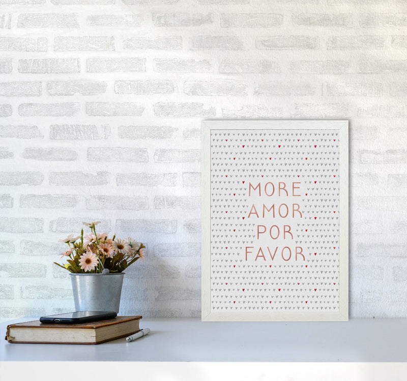 More Amor Pink Love Quote Print By Orara Studio A3 Oak Frame