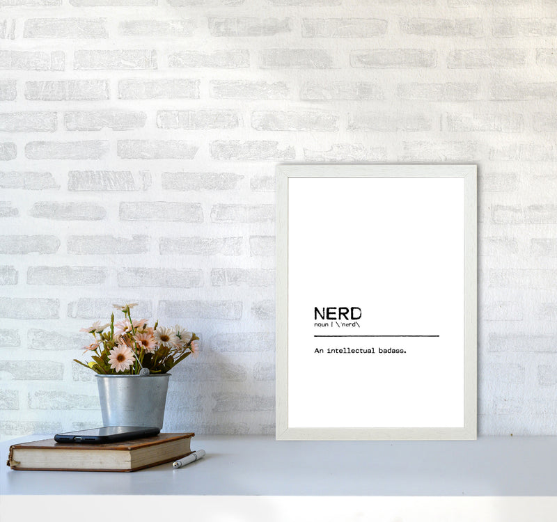 Nerd Badass Definition Quote Print By Orara Studio A3 Oak Frame