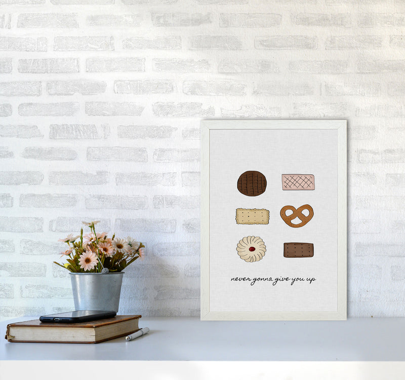 Never Gonna Give You Up Print By Orara Studio, Framed Kitchen Wall Art A3 Oak Frame