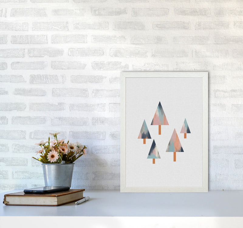 Pastel Trees Print By Orara Studio, Framed Botanical & Nature Art Print A3 Oak Frame