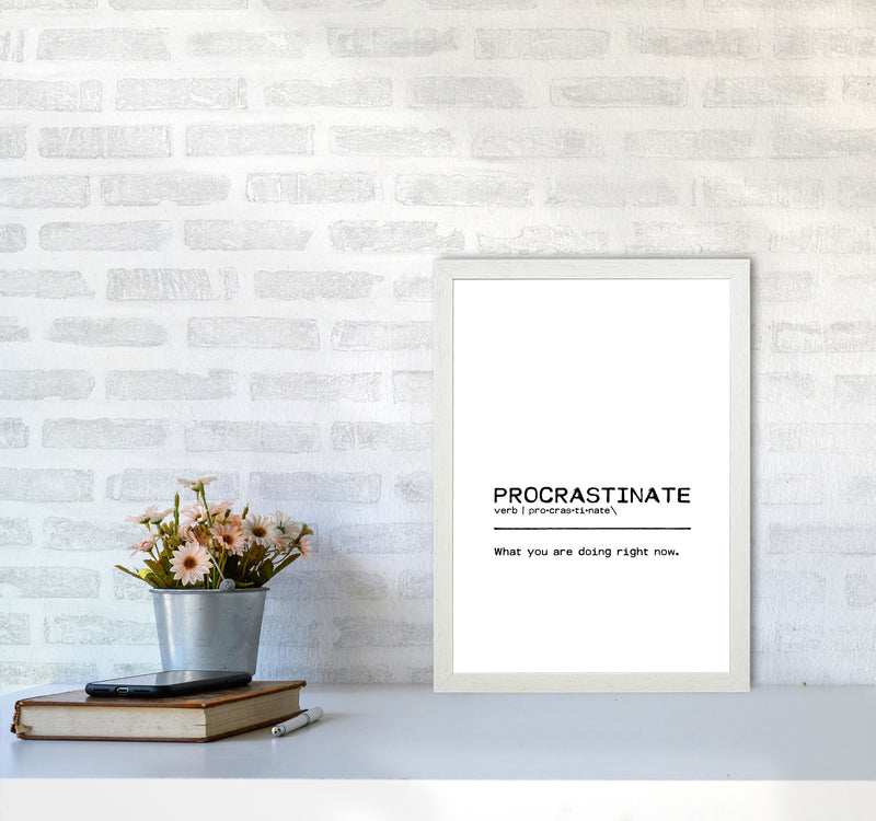 Procrastinate Now Definition Quote Print By Orara Studio A3 Oak Frame