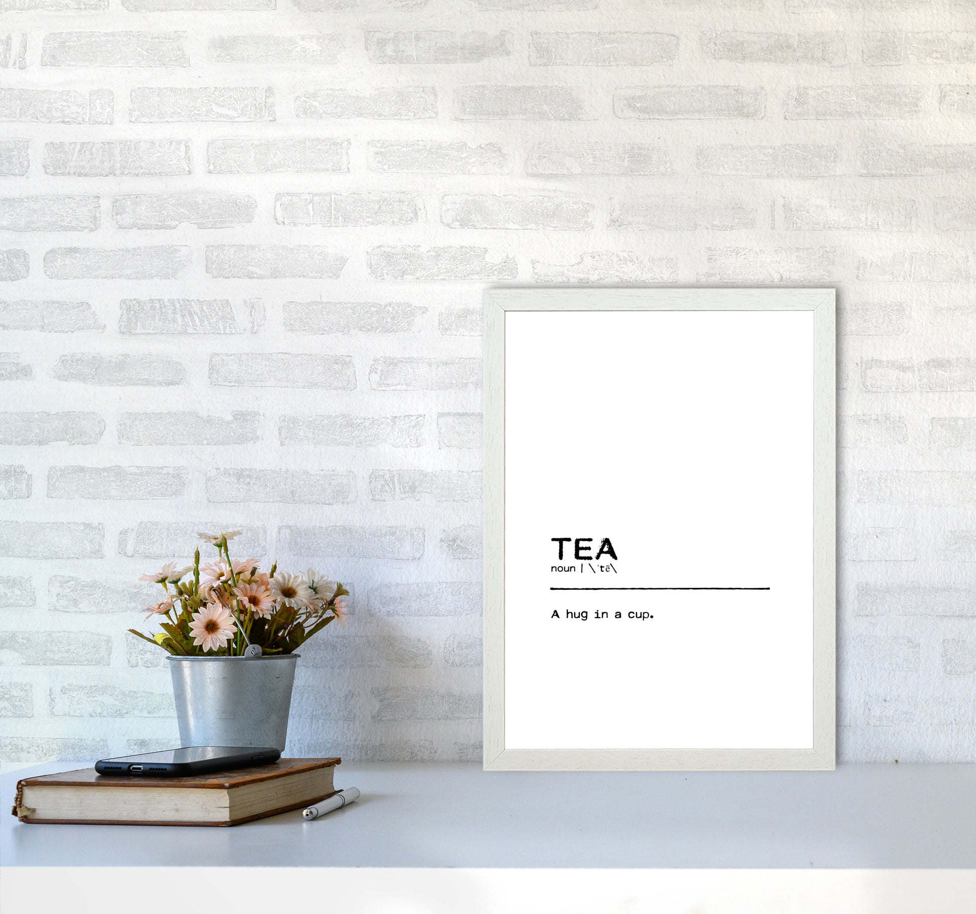 Tea Hug Definition Quote Print By Orara Studio A3 Oak Frame
