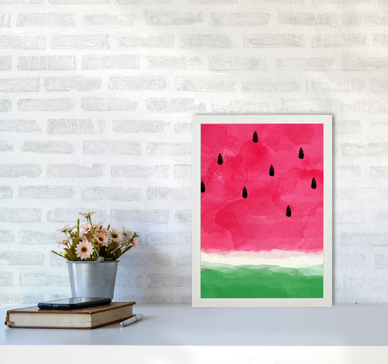 Watermelon Abstract Print By Orara Studio, Framed Kitchen Wall Art A3 Oak Frame