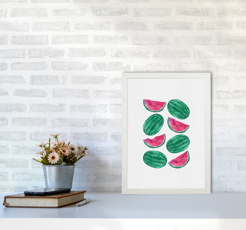 Watermelon Crowd Print By Orara Studio, Framed Kitchen Wall Art A3 Oak Frame