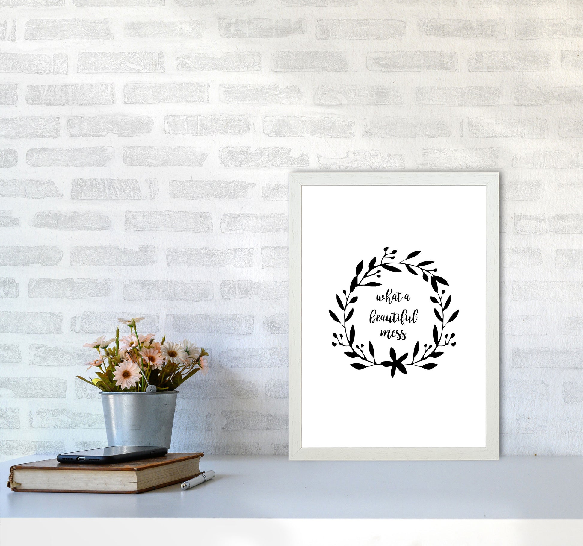 What A Beautiful Mess Illustration Print By Orara Studio A3 Oak Frame