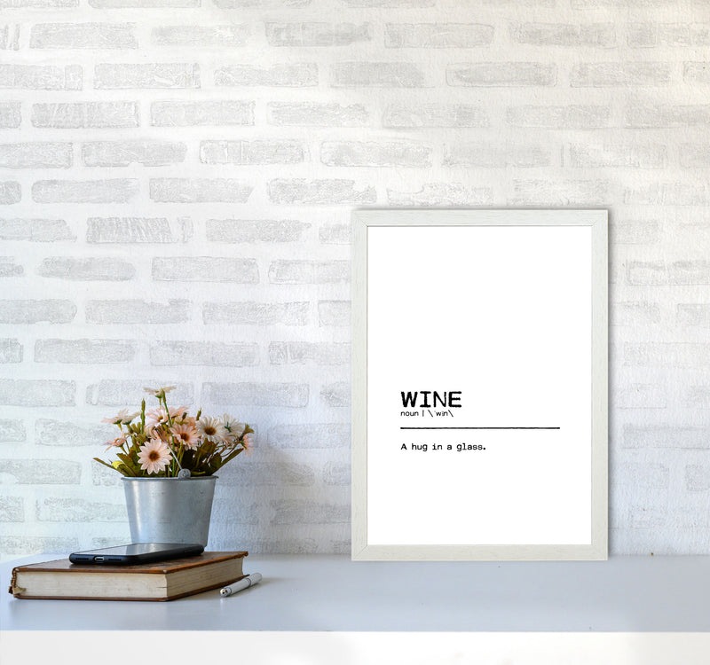 Wine Hug Definition Quote Print By Orara Studio A3 Oak Frame