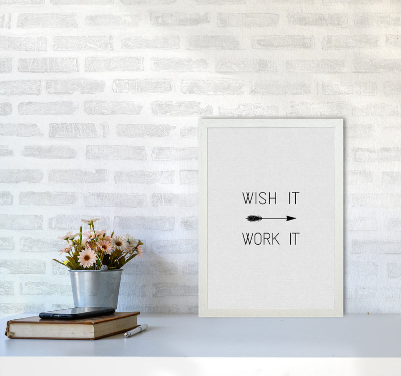 Wish It Work It Arrow Quote Print By Orara Studio A3 Oak Frame