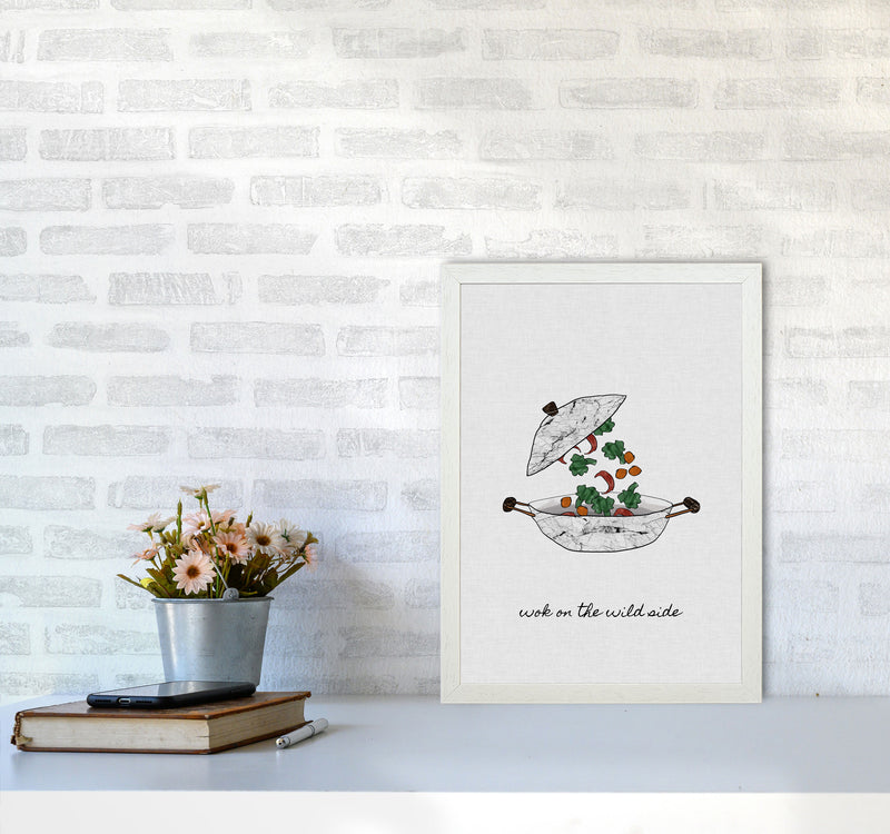 Wok On The Wild Side Print By Orara Studio, Framed Kitchen Wall Art A3 Oak Frame