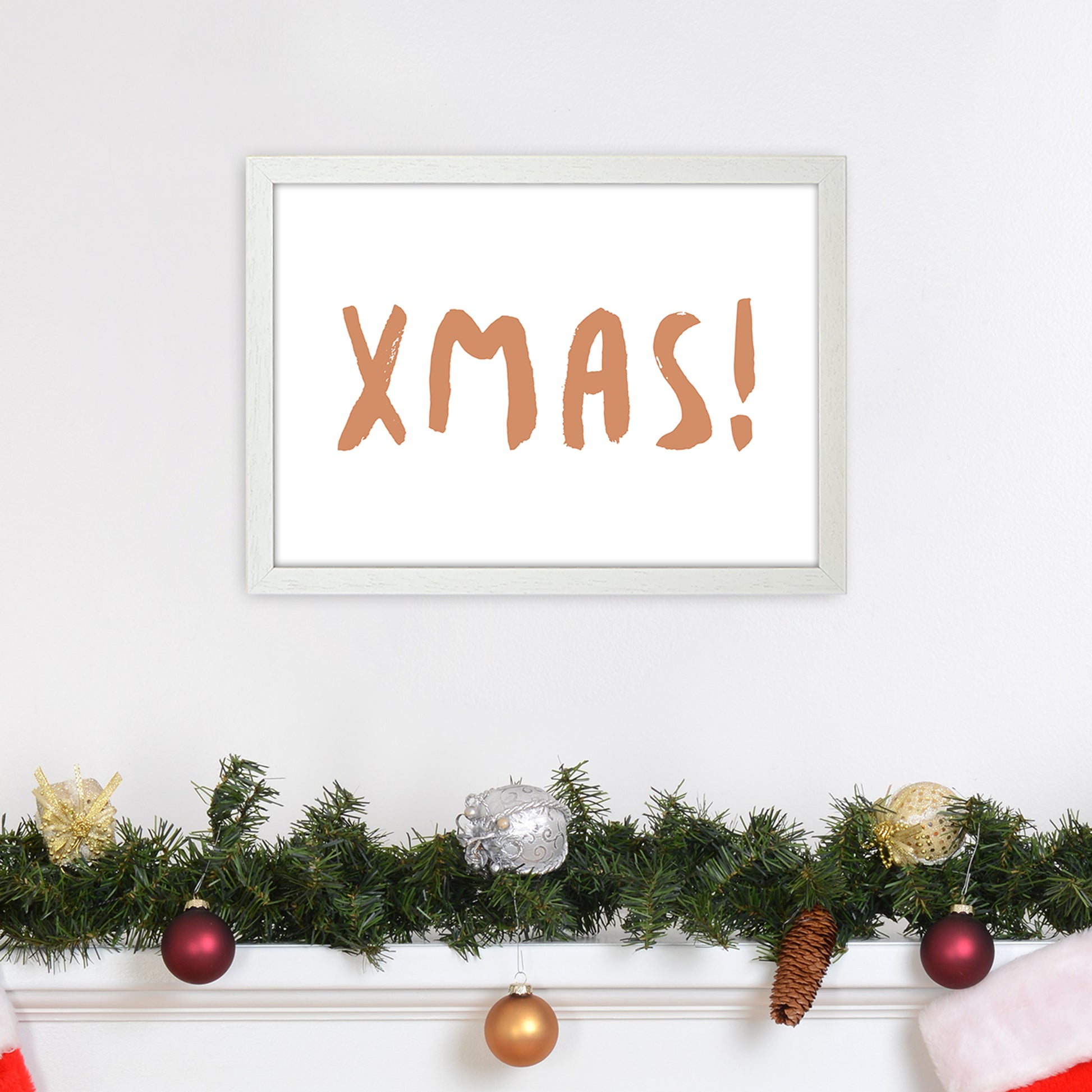 XMAS! Christmas Art Print by Orara Studio A3 Oak Frame