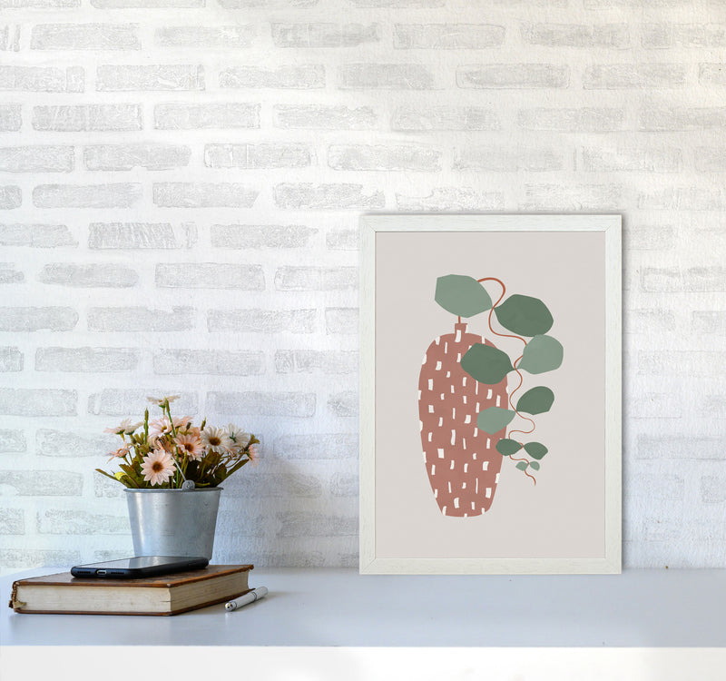 Terrazzo & Leaves Art Print by Orara Studios A3 Oak Frame