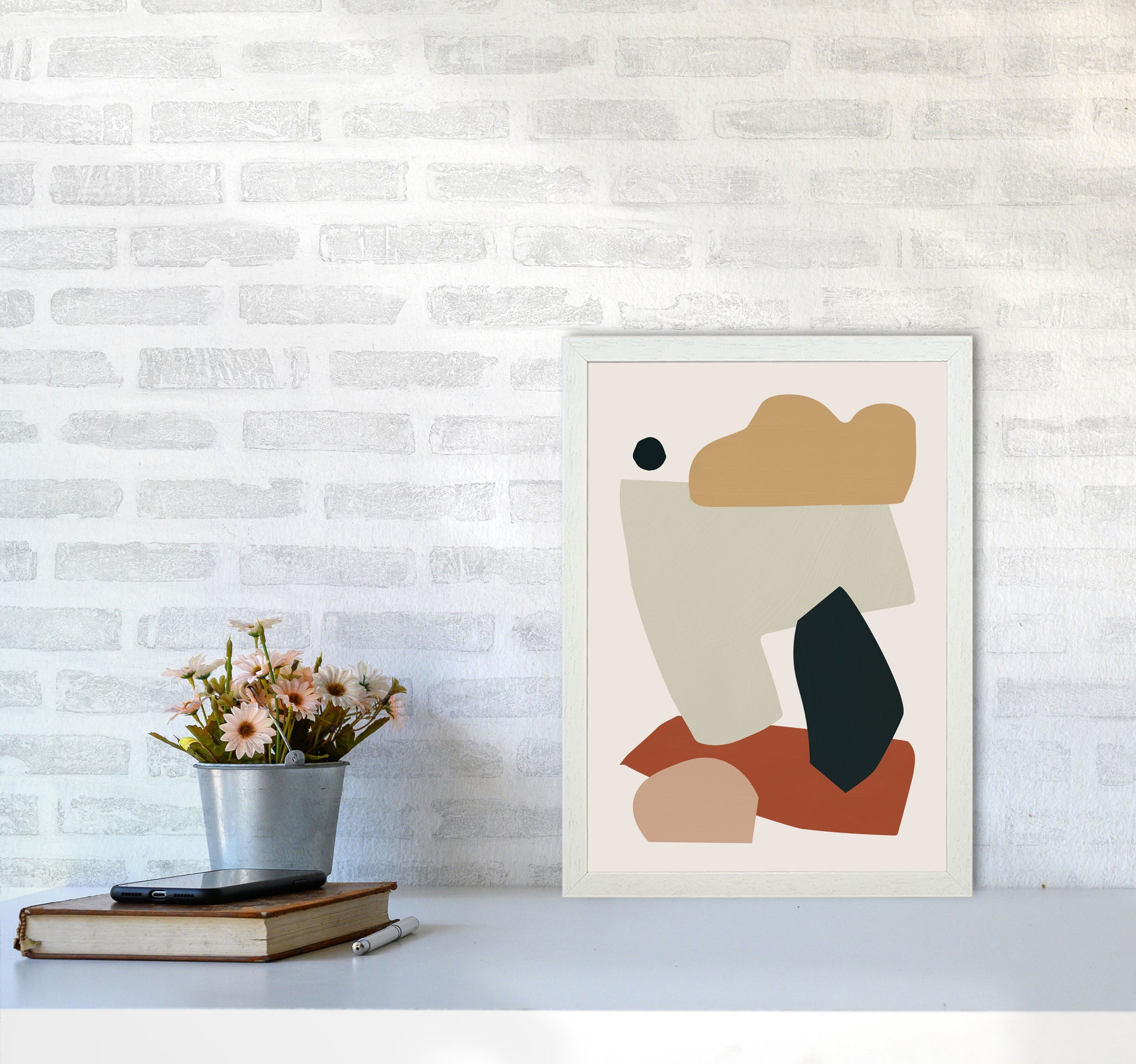 Collage Earth I Art Print by Orara Studios A3 Oak Frame