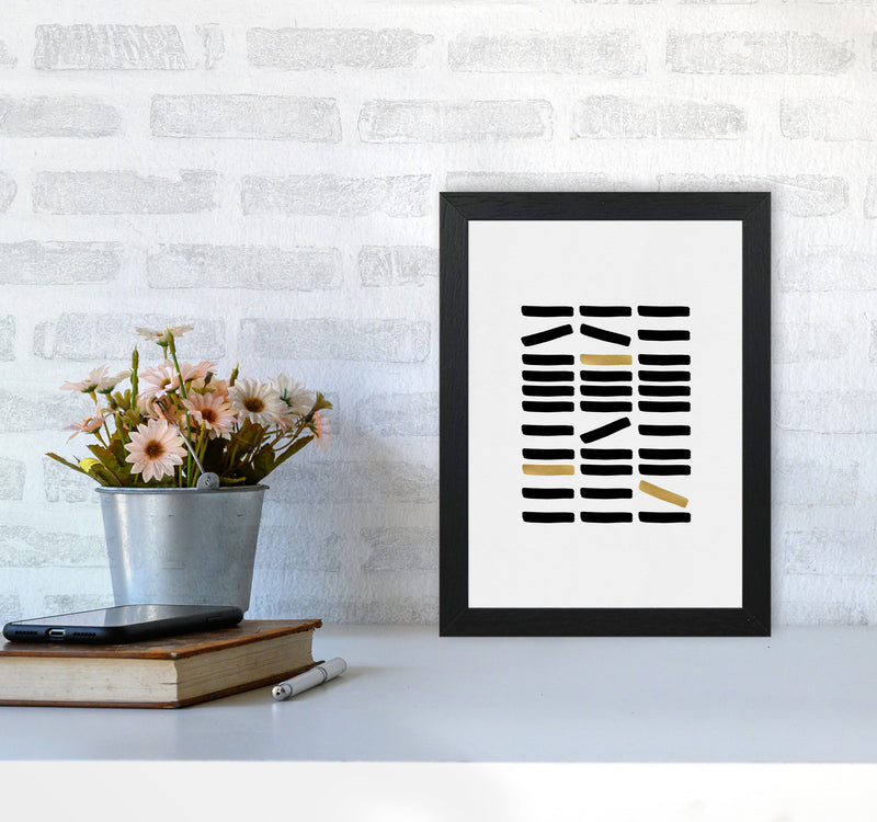Black And Gold Abstract Print By Orara Studio A4 White Frame