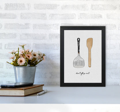 Don&#39;t Flip Out Print By Orara Studio, Framed Kitchen Wall Art A4 White Frame