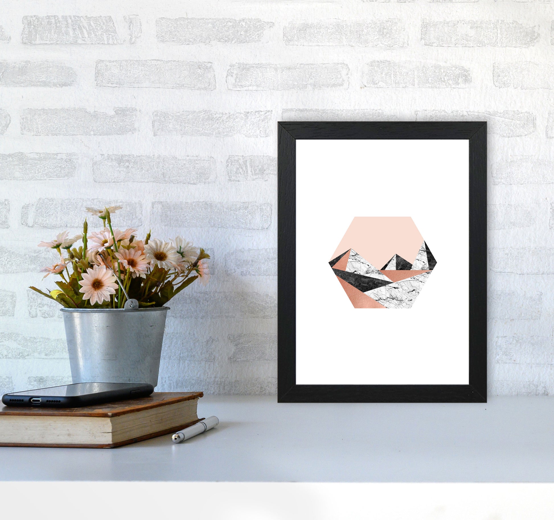 Geometric Landscape III Print By Orara Studio A4 White Frame