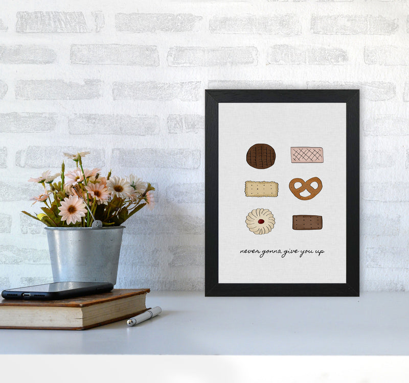 Never Gonna Give You Up Print By Orara Studio, Framed Kitchen Wall Art A4 White Frame